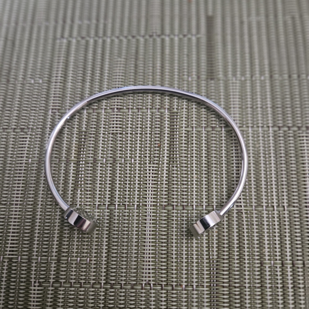 Silver Atom Cuff Bracelet